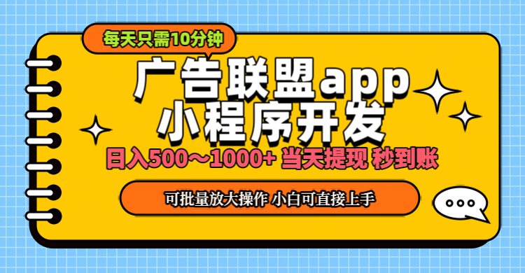 （11645期）小程序开发 广告赚钱 日入500~1000+ 小白轻松上手！-沧海聊项目
