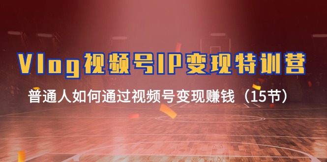 Vlog视频号IP变现特训营,普通人如何通过视频号变现赚钱(15节)-沧海聊项目