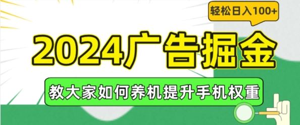 2024广告掘金，教大家如何养机提升手机权重，轻松日入100+【揭秘】-沧海聊项目