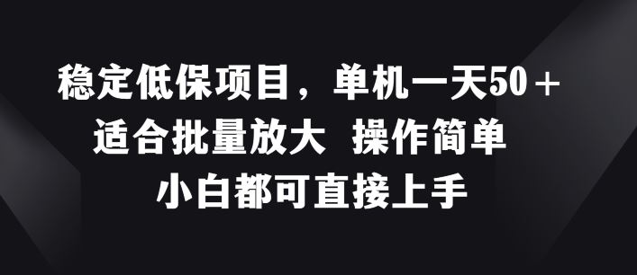 稳定低保项目，单机一天50+适合批量放大 操作简单 小白都可直接上手【揭秘】-沧海聊项目