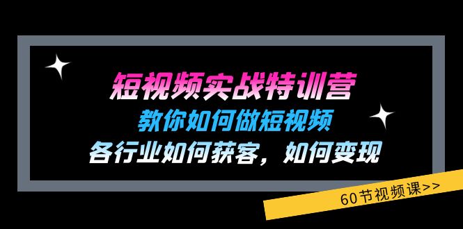 （11729期）短视频实战特训营：教你如何做短视频，各行业如何获客，如何变现 (60节)-沧海聊项目