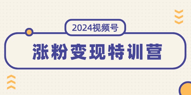 （11779期）2024视频号-涨粉变现特训营：一站式打造稳定视频号涨粉变现模式（10节）-沧海聊项目