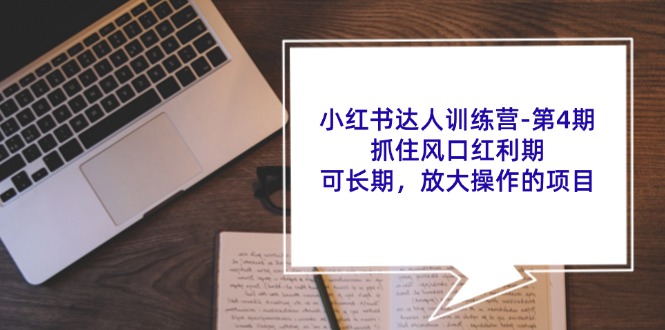 （11837期）小红书达人训练营-第4期：抓住风口红利期，可长期，放大操作的项目-沧海聊项目