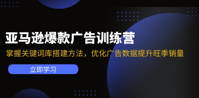 （11858期）亚马逊爆款广告训练营：掌握关键词库搭建方法，优化广告数据提升旺季销量-沧海聊项目