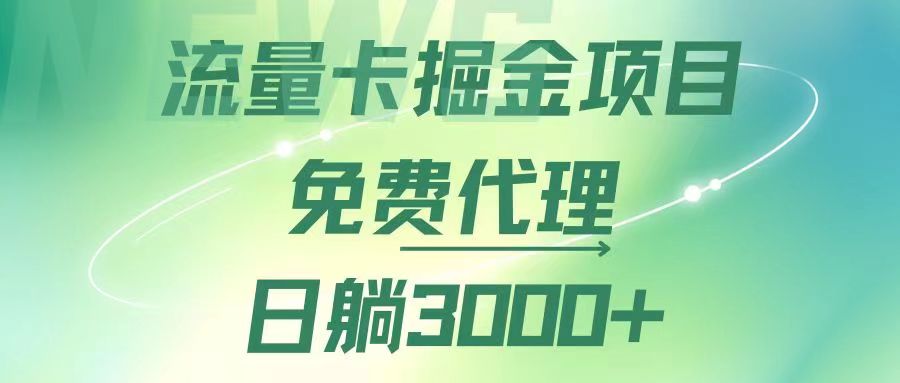（12321期）流量卡掘金代理，日躺赚3000+，变现暴力，多种推广途径-沧海聊项目
