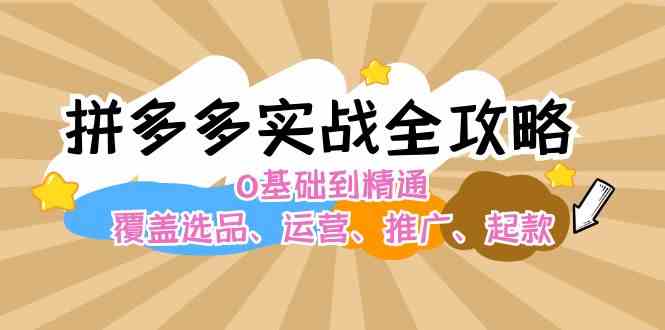 拼多多实战全攻略：0基础到精通，覆盖选品、运营、推广、起款-沧海聊项目