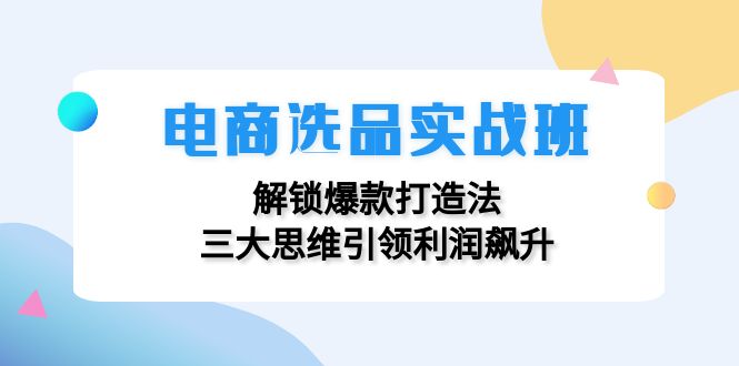 （12398期）电商选品实战班：解锁爆款打造法，三大思维引领利润飙升-沧海聊项目