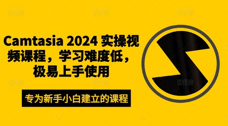 Camtasia 2024 实操视频课程,学习难度低,极易上手使用-沧海聊项目