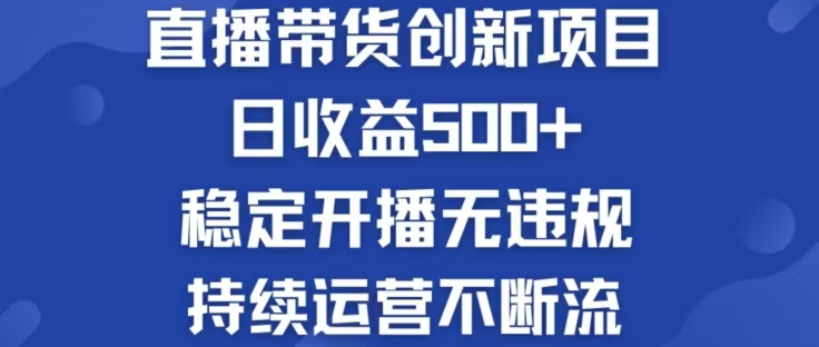 淘宝无人直播带货创新项目，日收益500，轻松实现被动收入-沧海聊项目