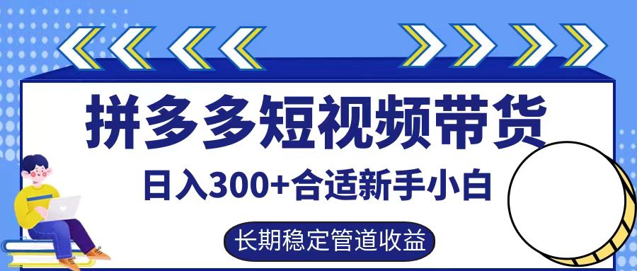 拼多多短视频带货日入300+，实操账户展示看就能学会-沧海聊项目
