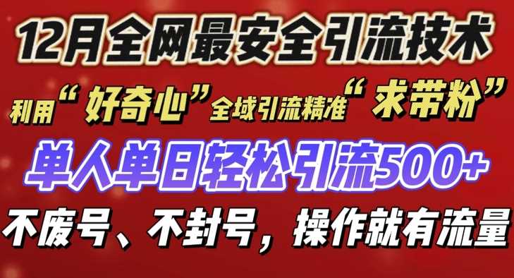12 月份全网最安全引流创业粉技术来袭，不封号不废号，有操作就有流量【揭秘】-沧海聊项目