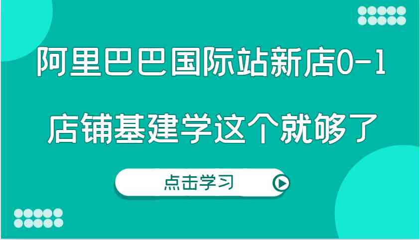 阿里巴巴国际站新店0-1，个人实践实操录制从0-1基建，店铺基建学这个就够了-沧海聊项目