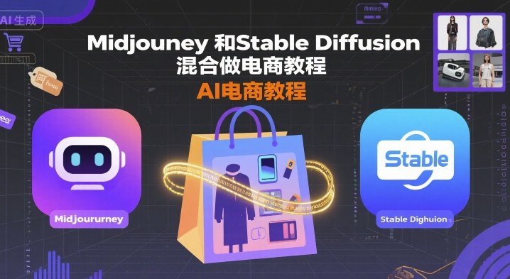 Midjourney和Stable Diffusion混合做电商教程-ai电商教程-沧海聊项目