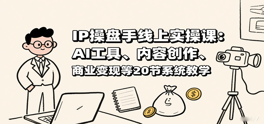 IP操盘手线上实操课：AI工具、内容创作、商业变现等20节系统教学-沧海聊项目