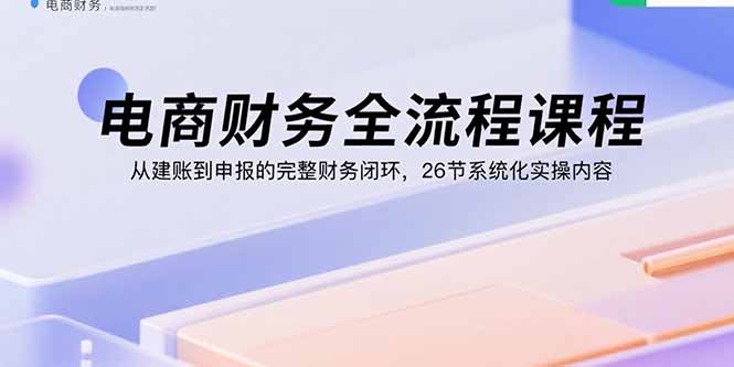 电商财务全流程课程：从建账到申报的完整财务闭环，26节系统化实操内容-沧海聊项目