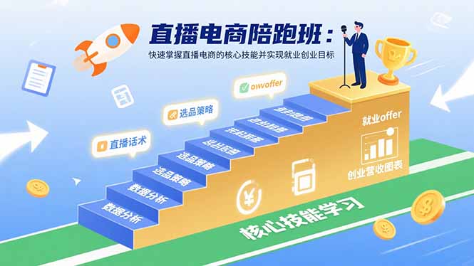 直播电商陪跑班：快速掌握直播电商的核心技能并实现就业/创业目标-沧海聊项目