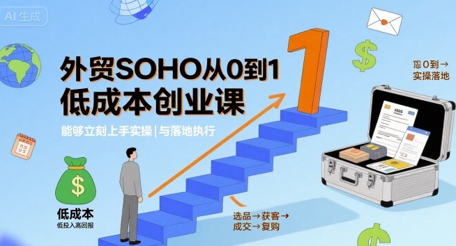 外贸SOHO从0到1低成本创业课，能够立刻上手实操与落地执行-沧海聊项目