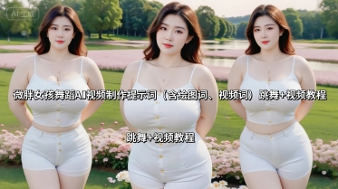 微胖女孩舞蹈AI视频制作提示词(含绘图词、视频词) 跳舞+视频教程-沧海聊项目
