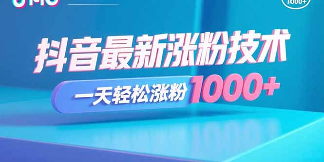 抖音最新涨粉技术，一天轻松涨粉1000+-沧海聊项目