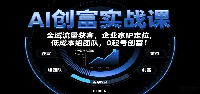 AI创富实战课：企业家IP定位，全域流量获客，低成本组团队，0起号创富！-沧海聊项目