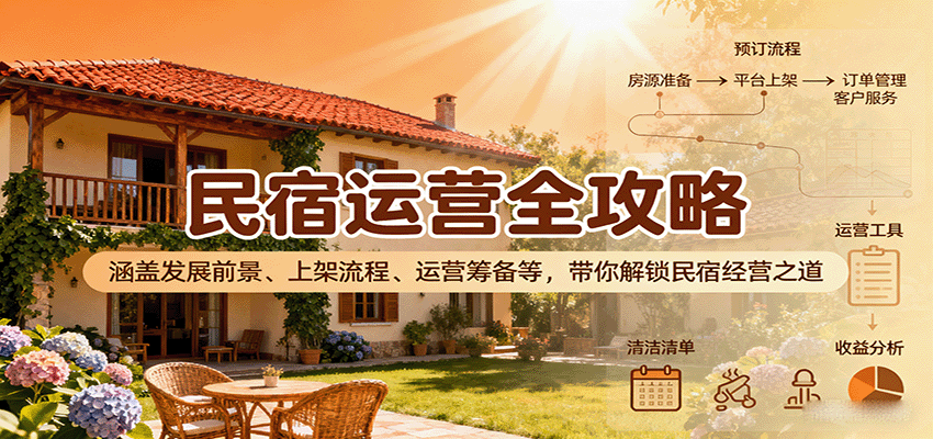 民宿运营全攻略：涵盖发展前景、上架流程、运营筹备等，带你解锁民宿经营之道-沧海聊项目