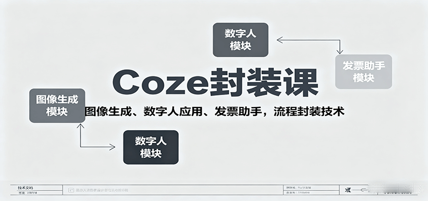 Coze封装课，图像生成、数字人应用、发票助手，流程封装技术-沧海聊项目