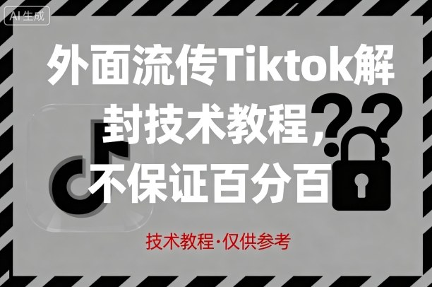 外面流传Tiktok解封技术教程，不保证百分百，具体自测-沧海聊项目