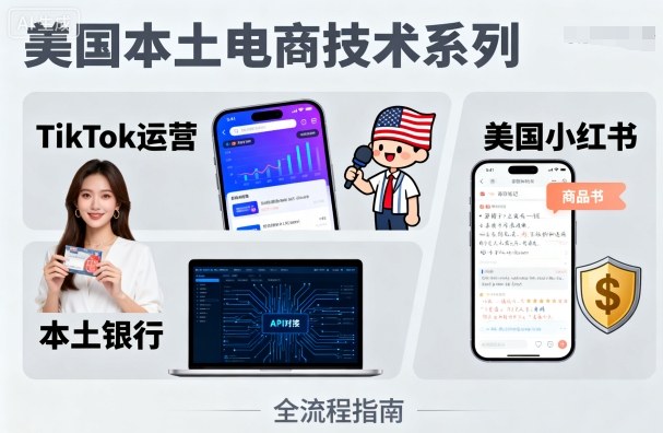 美国本土电商技术，Tiktok 运营篇+美国小红书篇+本土银行篇-沧海聊项目