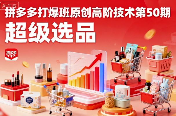 拼多多打爆班原创高阶技术第50期，超级选品-沧海聊项目