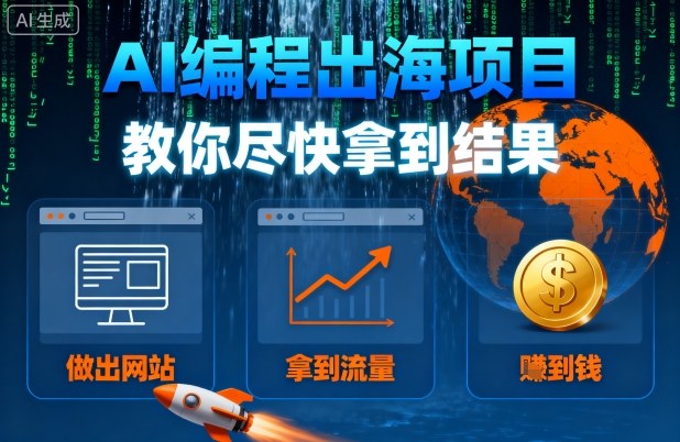 AI编程出海项目，教你尽快拿到结果-做出网站、拿到流量、賺到钱-沧海聊项目