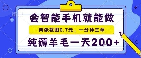 手机项目，二十秒一单，纯薅羊毛一天2张+做就有【揭秘】-沧海聊项目