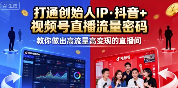 25年直播9-10两期线下课，打通创始人IP，抖音+视频号直播流量密码，教你做出高流量高变现的直播间-沧海聊项目