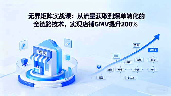 无界矩阵实战课：从流量获取到爆单转化的全链路技术，实现店铺GMV提升200%-沧海聊项目