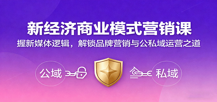 新经济商业模式营销课，握新媒体逻辑，解锁品牌营销与公私域运营之道-沧海聊项目