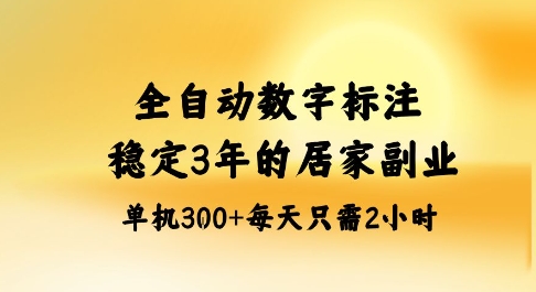 全自动数字标注，稳定3年的蓝海项目，居家也能矩阵开干的副业，单机日入3张+【揭秘】-沧海聊项目