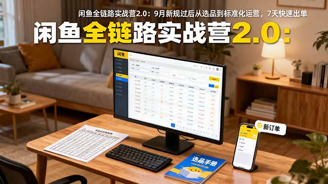 闲鱼全链路实战营2.0：9月新规过后从选品到标准化运营，7天快速出单-沧海聊项目