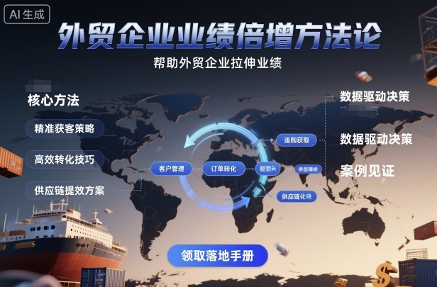 外贸企业业绩倍增方法论，帮助外贸企业拉伸业绩-沧海聊项目