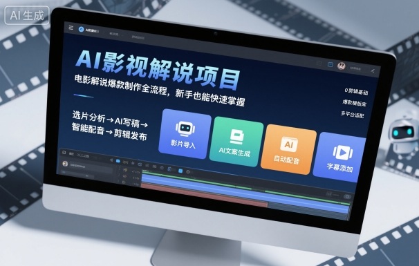 AI影视解说项目，电影解说爆款制作全流程，新手也能快速掌握-沧海聊项目