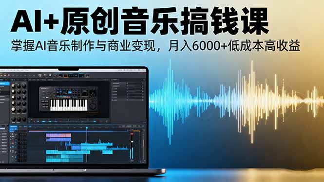 AI+原创音乐搞钱课：掌握AI音乐制作与商业变现，月入6000+低成本高收益-沧海聊项目