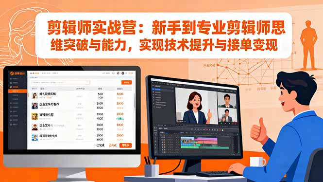 剪辑师实战营：新手到专业剪辑师思维突破与能力，实现技术提升与接单变现-沧海聊项目