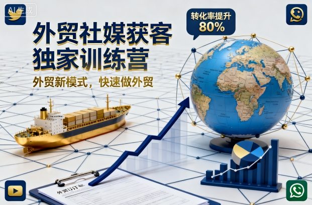 外贸社媒获客独家训练营，外贸新模式，快速做外贸-沧海聊项目