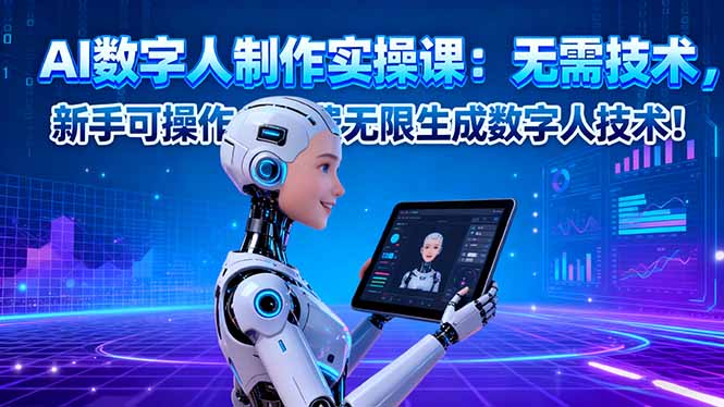 AI数字人制作实操课：无需技术，新手可操作，免费无限生成数字人技术！-沧海聊项目