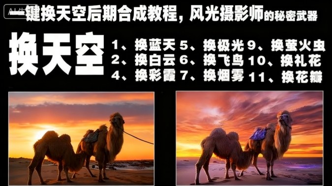 一键换天空后期合成教程，风光摄影师的秘密武器-沧海聊项目