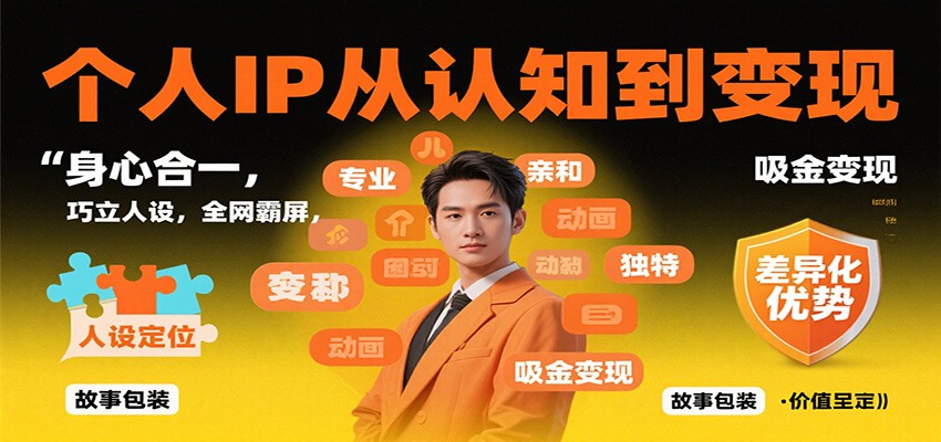 个人IP从认知到变现，身心合一，巧立人设，全网霸屏，吸金变现-沧海聊项目