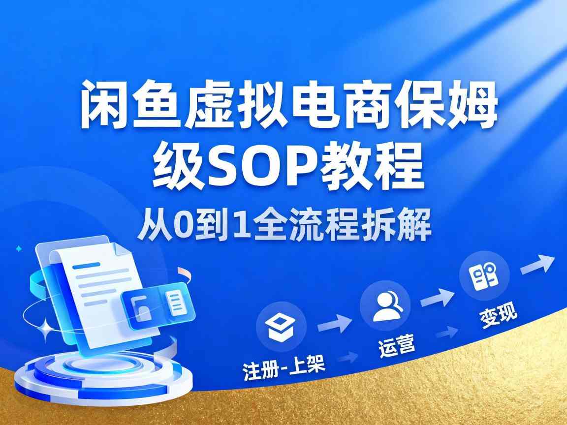 闲鱼虚拟电商，月入轻松过1W，保姆级SOP教程-沧海聊项目