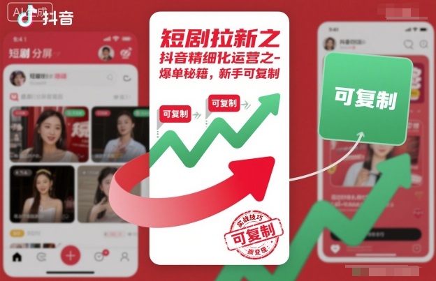 短剧拉新之抖音精细化运营之爆单秘籍，新手可复制-沧海聊项目