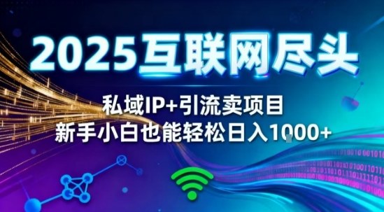 2025网创尽头王炸项目！私域IP+精准引流，新手小白在家躺賺日入1k，零经验也能上手【揭秘】-沧海聊项目
