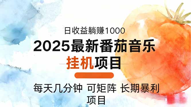 2025年最新番茄音乐人挂机项目，每天几分钟，月入1000＋，可矩阵，一台…-沧海聊项目