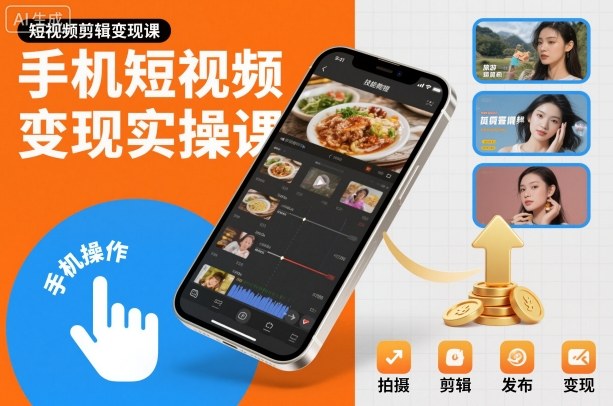 手机短视频变现实操课，短视频剪辑变现课-沧海聊项目