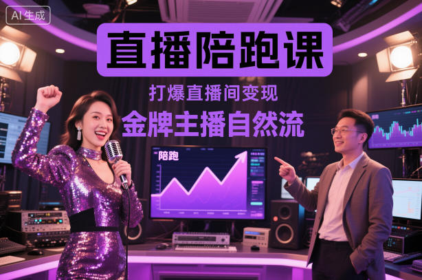 直播陪跑课，金牌主播自然流打爆直播间，复制高变现玩法-沧海聊项目